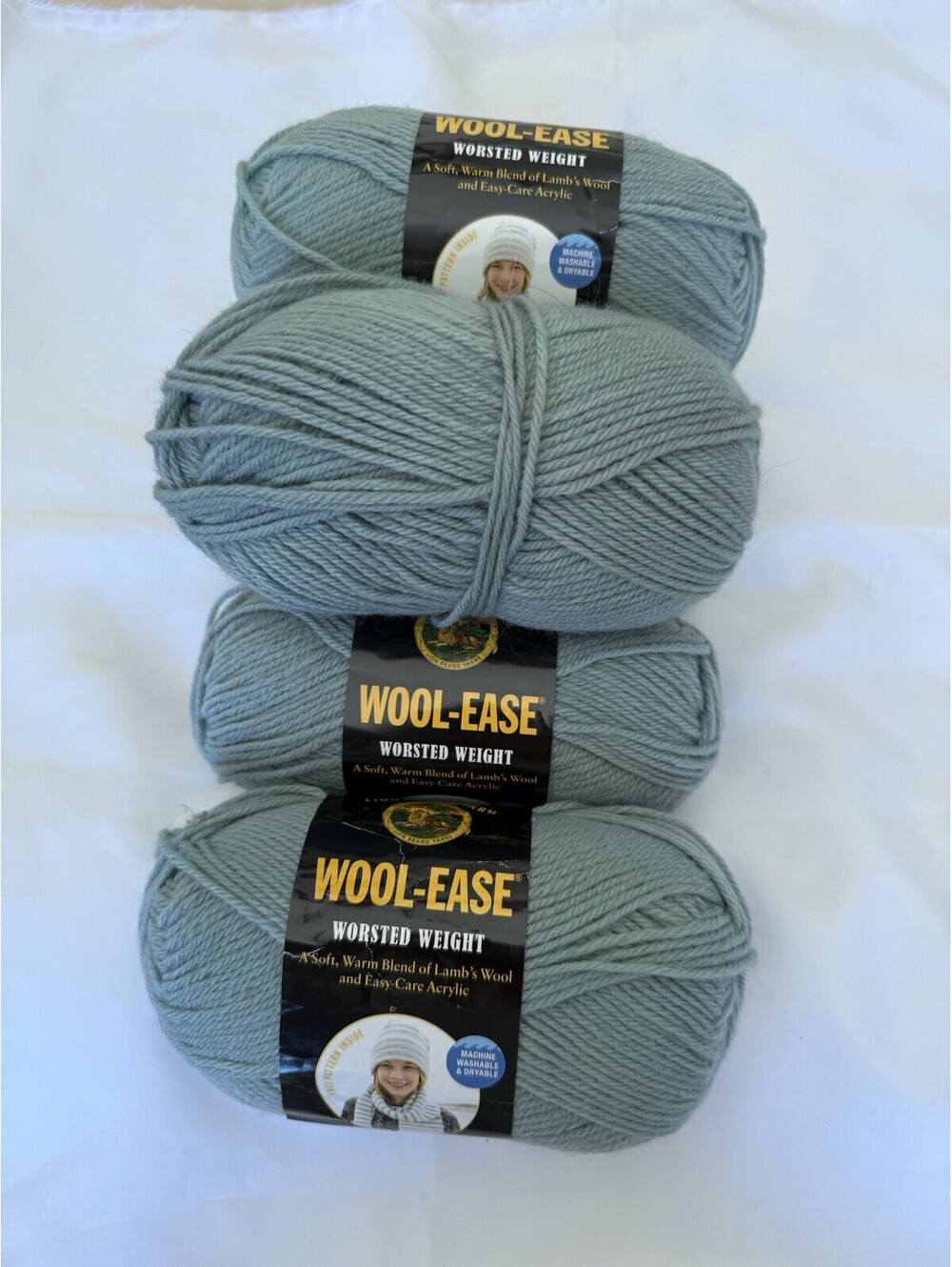 Lion Brand Wool-Ease Yarn 6 Skeins 20% Wool/80% Acrylic Seaspray NEW